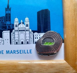 Olympique Marsylia herb i stadion w ramce (produkt oficjalny)