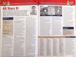 Programy ligowe Arsenal Londyn 1981-2015 Manchester United, Liverpool FC, Chelsea, West Ham (5 sztuk)