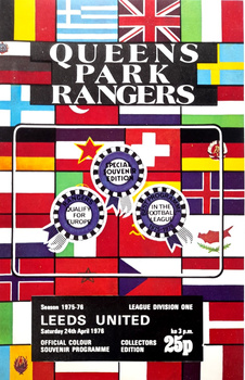 Program mecz Queens Park Rangers Londyn - Leeds United, Division One (24.4.1976)