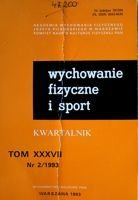 Kwartalnik "Wychowanie fizyczne i sport" Tom XXXVII nr 2/1993