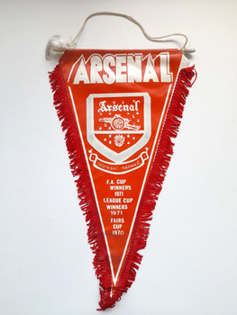 Proporczyk Arsenal Londyn trofea 1970-71 stary (duży)