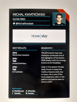 Zdjęcie Michał Kwiatkowski (kolarstwo) z oryginalnym autografem