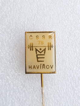 Odznaka Mistrzostwa Europy 1978 w podnoszeniu ciężarów Havirov, biała (Czechoslowacja)