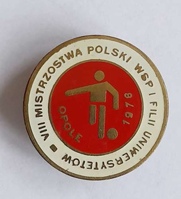 Odznaka VIII Mistrzostwa Polski WSP i Filii Uniwersytetów w piłce nożnej Opole 1978 (PRL, lakier)