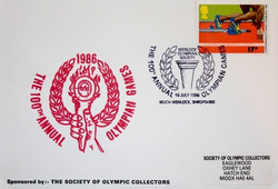 Koperta 100-lecie Igrzysk Olimpijskich (Wielka Brytania) ze stemplami FDC