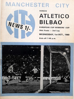 Program mecz Manchester City - Athletic Bilbao, Puchar Zdobywców Pucharów (1.10.1969)