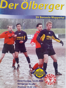 Program  mecz SV Borussia Wuppertal - SC Fortuna Koeln, Oberliga (12.4.2004)