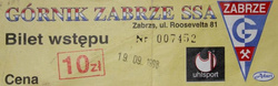 Bilet Górnik Zabrze - Ruch Radzionków I liga (19.09.1998)
