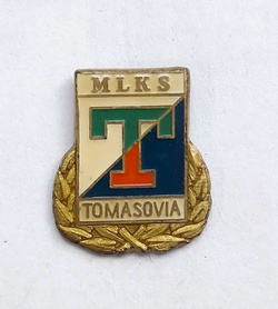 Odznaka MLKS Tomasovia Tomaszów Lubelski z wieńcem (PRL, lakier)