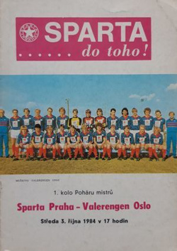 Program Sparta Praga – Valerengens IF Puchar Mistrzów (03.10.1984)