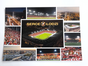 Pocztówka Widzew Łódź stadion - Serce Łodzi (produkt oficjalny)