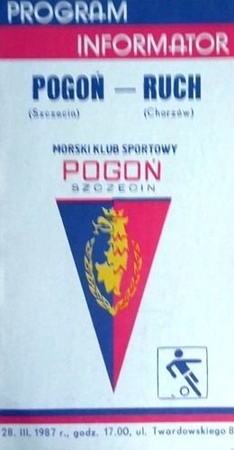 Program Pogoń Szczecin - Ruch Chorzów 28.03.1987