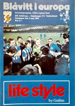 Program mecz IFK Goeteborg - Hamburger SV, Finał Pucharu UEFA (5.5.1982)
