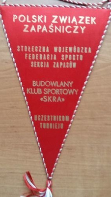 Proporczyk XV Międzynarodowy Turniej Zapaśniczy Warszawa 1976 Polski Związek Zapaśniczy