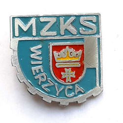 Odznaka MZKS Wierzyca Starogard Gdański posrebrzana (PRL, lakier)