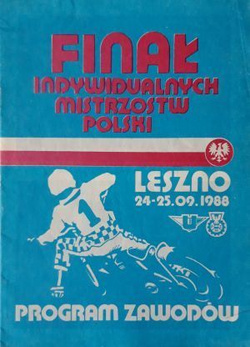 Program Finał Indywidualnych Mistrzostw Polski Leszno (24-25.09.1988) 