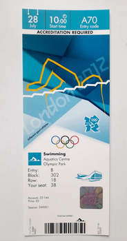 Bilet Letnie Igrzyska Olimpijskie Londyn 2012, pływanie (28.7)
