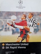 Program mecz Manchester United - Rapid Wiedeń, Liga Mistrzów (25.9.1996)