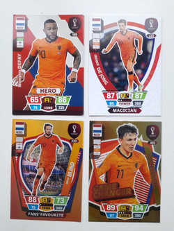 Karty piłkarze Reprezentacja Holandii Mistrzostwa Świata Katar 2022, 4 sztuki (Panini)