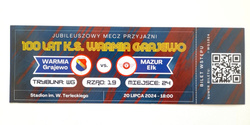 Bilet Jubileuszowy mecz przyjaźni Warmia Grajewo - Mazur Ełk (20.7.2024)