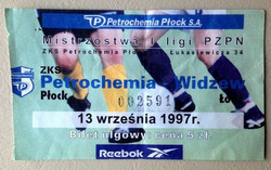 Bilet Petrochemia Płock - Widzew Łódź (13.09.1997) - Ekstraklasa