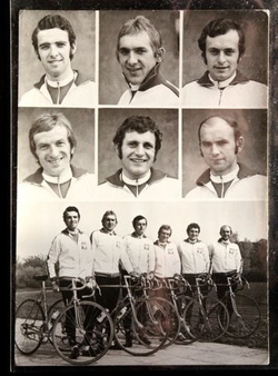 Pocztówka Polska Drużyna na XXVII Wyścig Pokoju 1974 (Klub Kolekcjonera)