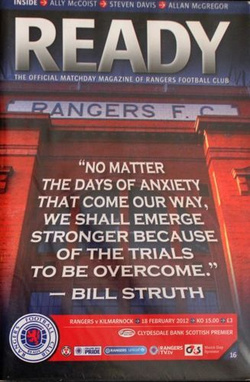 Program Glasgow Rangers - Kilmarnock FC Premier League (18.02.2012)
