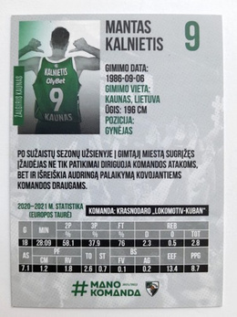 20 Kart Żalgiris Kowno koszykówka 2021-2022 (produkt oficjalny)