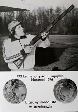 Pocztówka Wiesław Gawlikowski (strzelectwo) brązowy medalista Igrzysk Olimpijskich Montreal 1976