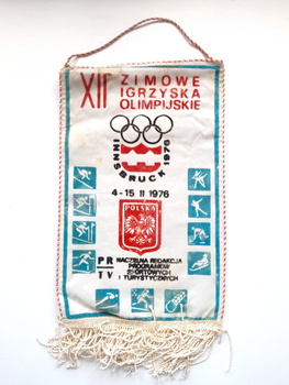 Proporczyk XII Zimowe Igrzyska Olimpijskie Innsbruck 1976, duży (PRL)