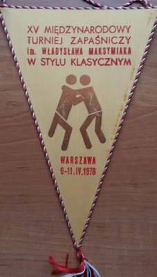 Proporczyk XV Międzynarodowy Turniej Zapaśniczy Warszawa 1976 Polski Związek Zapaśniczy