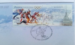 Koperta FDC ze stemplem XX Zimowe Igrzyska Olimpijskie Turyn 2006