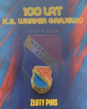 Odznaka Warmia Grajewo 100 lat złota (produkt oficjalny, emalia)