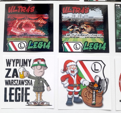 Naklejki wlepki Legia Warszawa ultras kibice (10 sztuk)