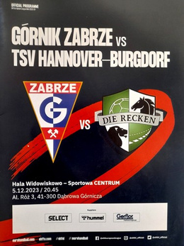 Program Górnik Zabrze - TSV Hannover-Burgdorf piłka ręczna, Liga Europejska EHF (5.12.2023)