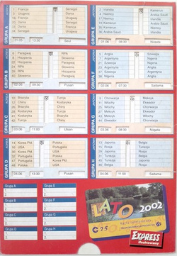 Program terminarz Mistrzostwa Świata Korea Japonia 2002 (Express ilustrowany)