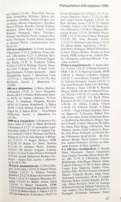 Informacje sportowe. Rocznik sport 1991 (Finlandia)