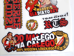 Naklejki RTS Widzew Łódź dla młodych kibiców (zestaw 8 sztuk)