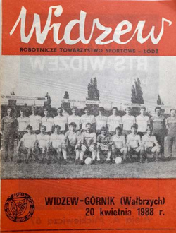 Program Widzew Łódź - Górnik Wałbrzych I liga (20.04.1988)