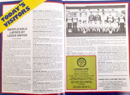 Program mecz Wimbledon Londyn - Leeds United Division Two (7.12.1985)