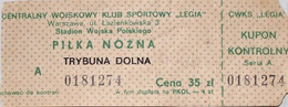 Bilet Legia Warszawa - Olimpia Poznań I liga (07.05.1988)