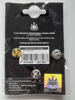 Odznaki Newcastle United zestaw 3 herby - lakierowany, pozłacany i posrebrzany (produkt oficjalny)