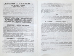 20 lat Międzynarodowego Młodzieżowego Turnieju Boksu o Puchar Gazety Pomorskiej 1973-1992