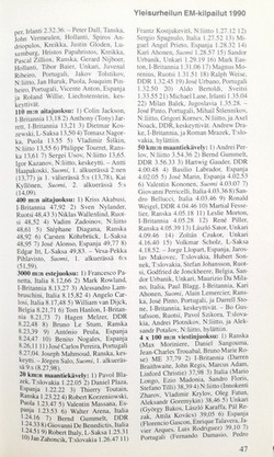 Informacje sportowe. Rocznik sport 1991 (Finlandia)