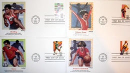 Koperty Dyscypliny sportowe Igrzysk Olimpijskich Los Angeles 1984 (USA) ze stemplami FDC (zestaw 4 kopert)
