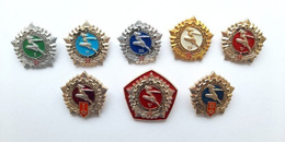 Odznaki sportowe Gotowy do Wysiłku i Obrony ZSRR (8 sztuk)