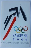 Naklejka logotyp Kandydat do organizacji Zimowych Igrzysk Olimpijskich Zakopane 2006