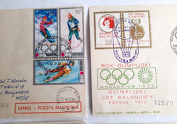 Koperty FDC Rok Olimpijski 1972 i Olimpijski Lot Balonowy - 4 sztuki (Polska)
