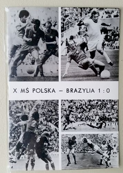 Pocztówka mecz Polska - Brazylia (1:0) Mistrzostwa Świata 1974 (Klub Kolekcjonera)