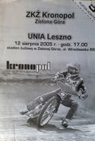 Program ZKŻ Kronopol Zielona Góra - Unia Leszno (12.08.2005)